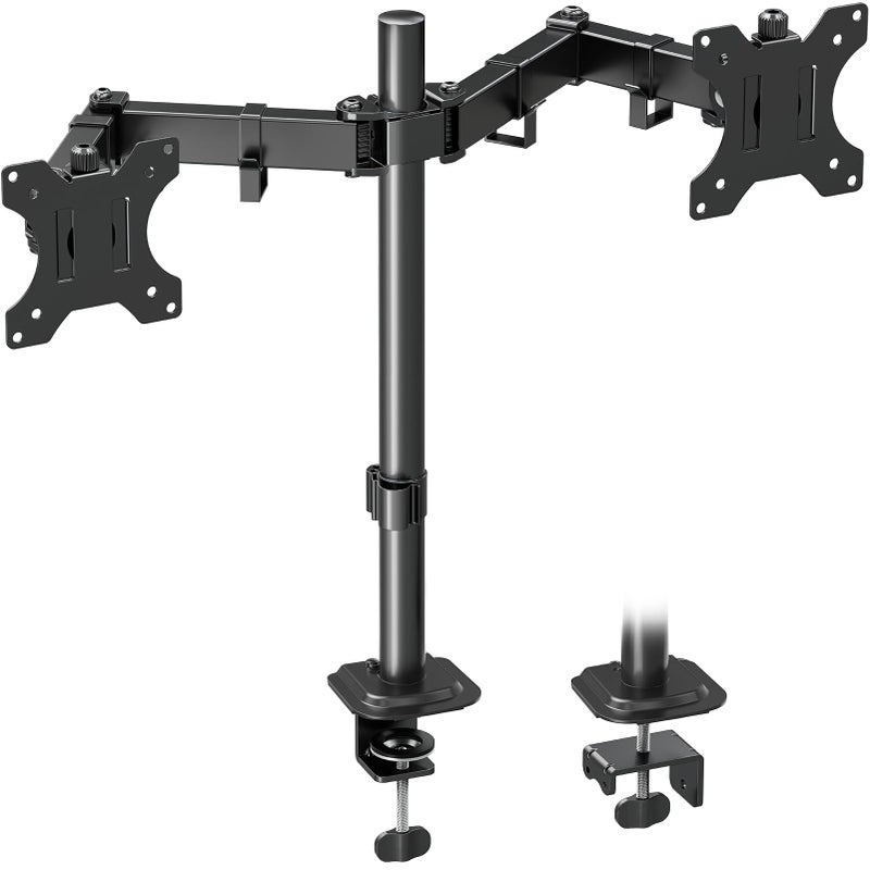 MOUNTUP Dual Monitor Desk Mount, Max 32 Inch up to 17.6lbs, Fully Adjustable Dual Monitor Arm for 2 LCD Screens, Double Monitor Stand with C-Clamp and Grommet Base - Image 1